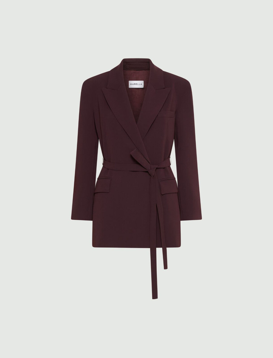 cady-jacke mit gürtel - bordeaux