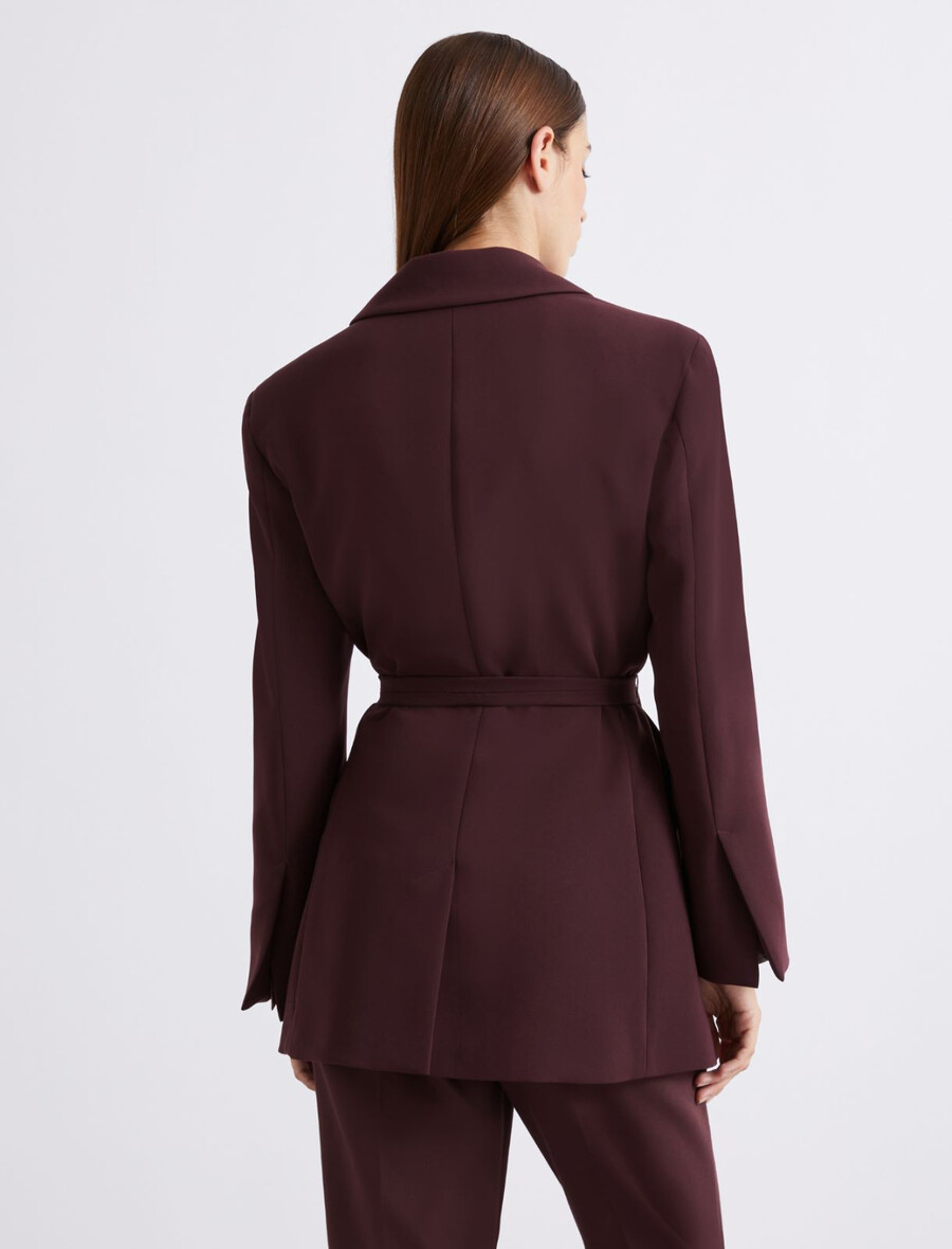 cady-jacke mit gürtel - bordeaux