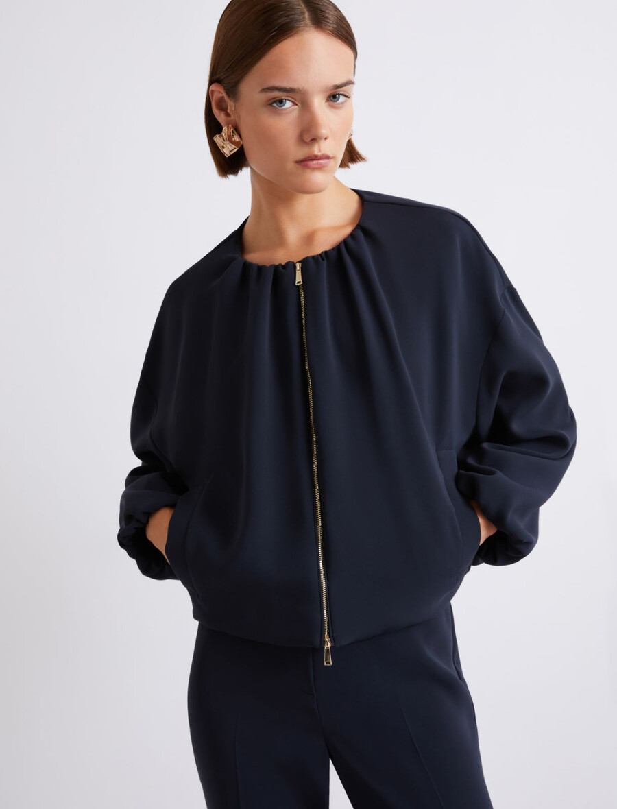 lässig geschnittene cady-jacke – marineblau