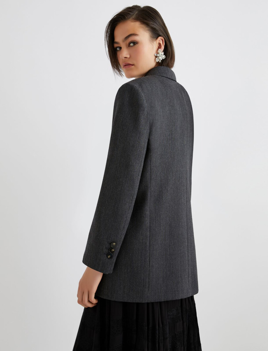 zweireihiger wollblazer - grau