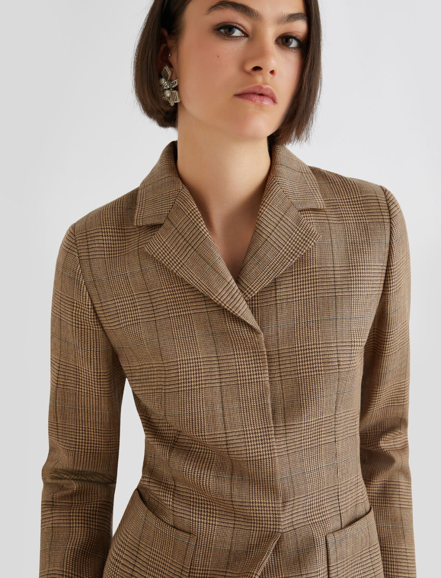 schmal geschnittene wolljacke - honig