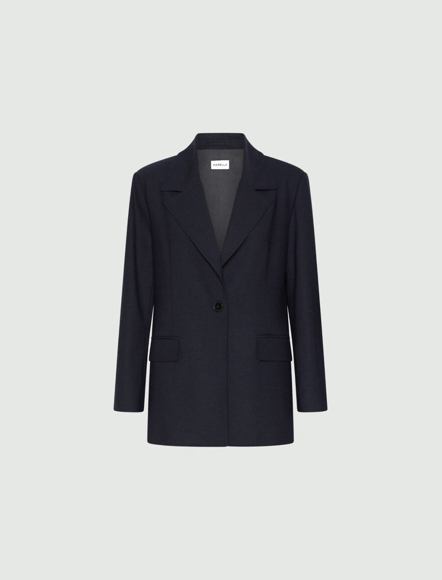 jacke mit halbem gürteldetail - marineblau