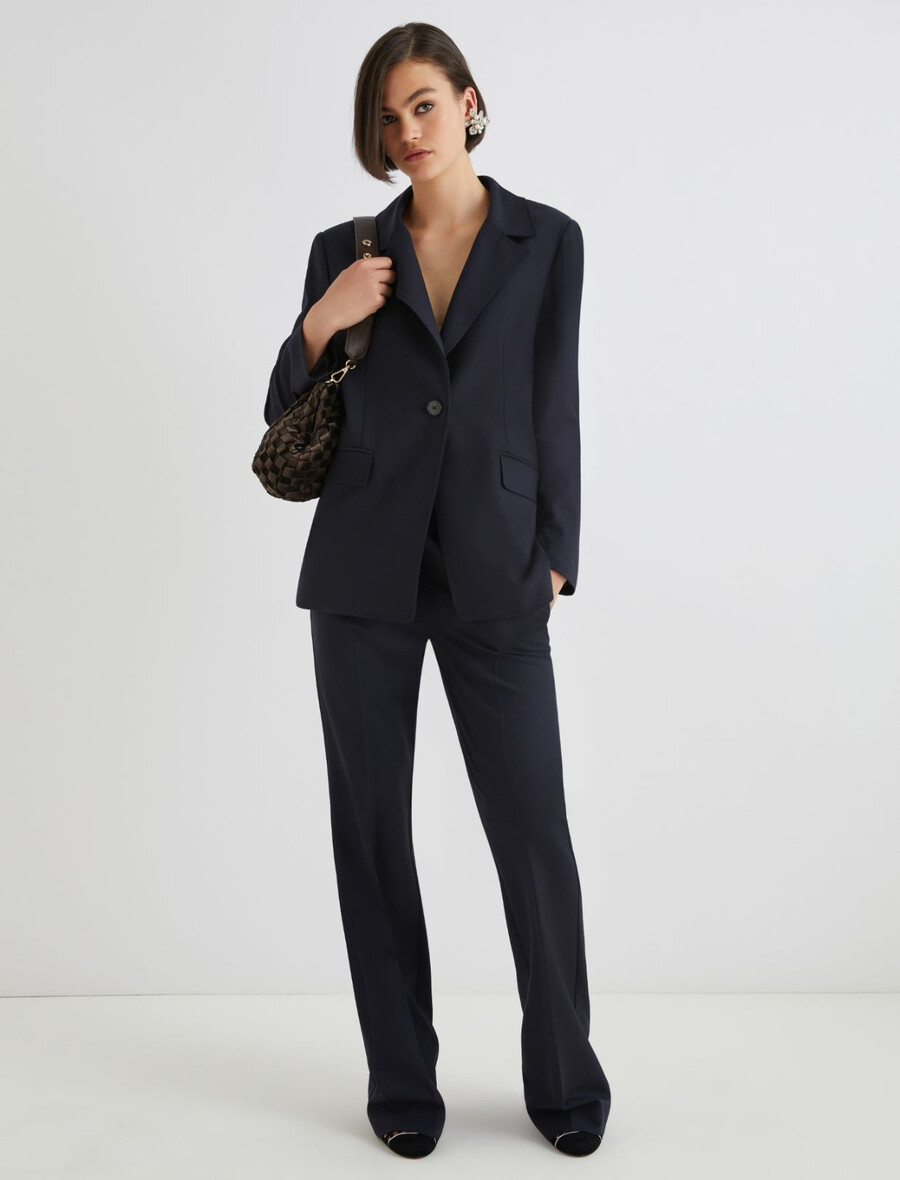 jacke mit halbem gürteldetail - marineblau