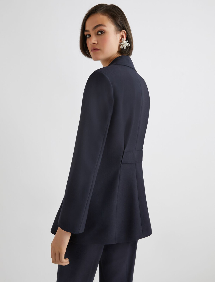 jacke mit halbem gürteldetail - marineblau