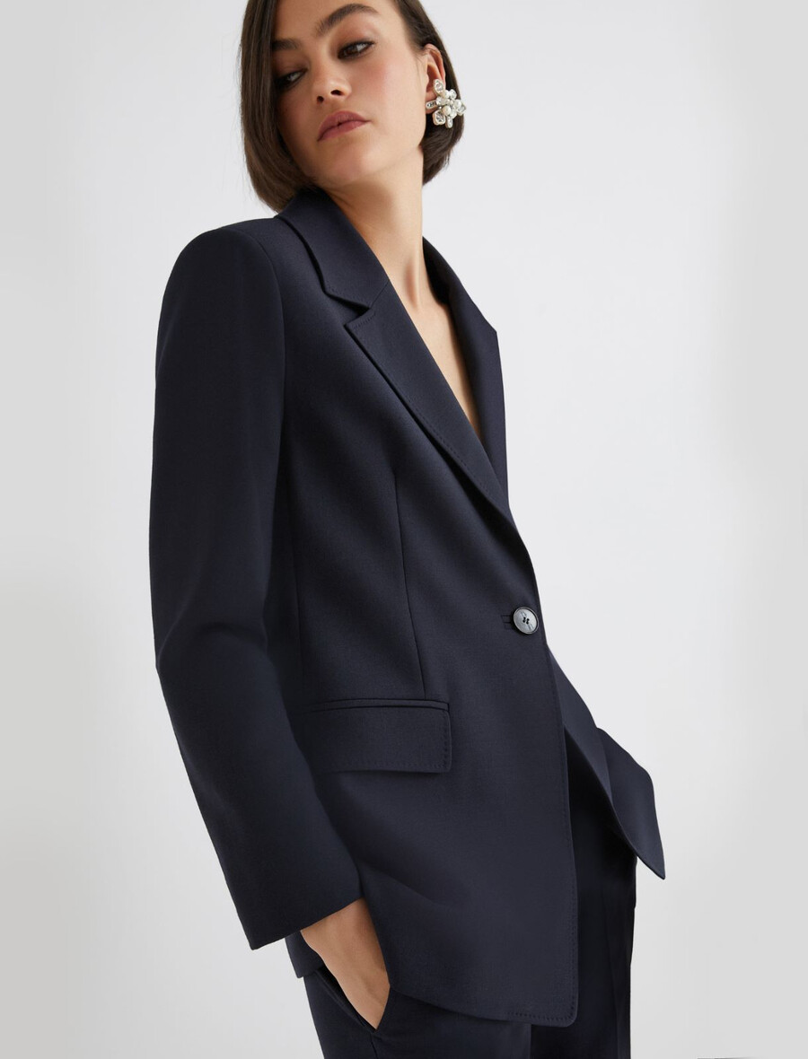 jacke mit halbem gürteldetail - marineblau