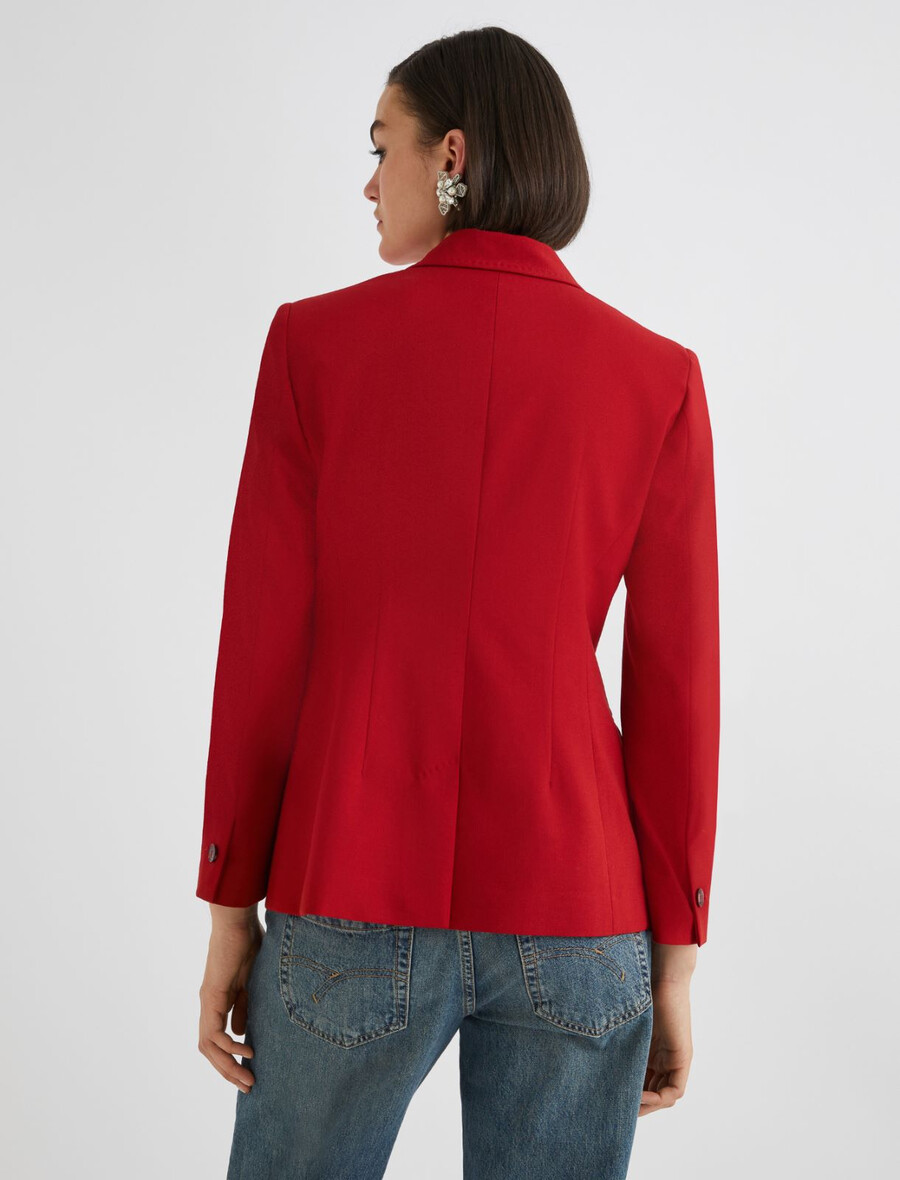 schmal geschnittene jacke mit schnallen – rot