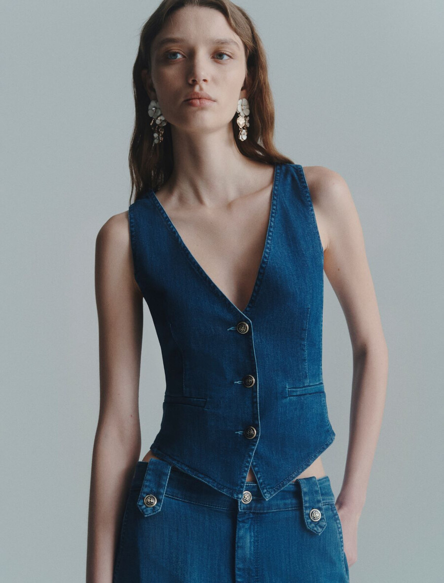 jeansweste - blaue jeans