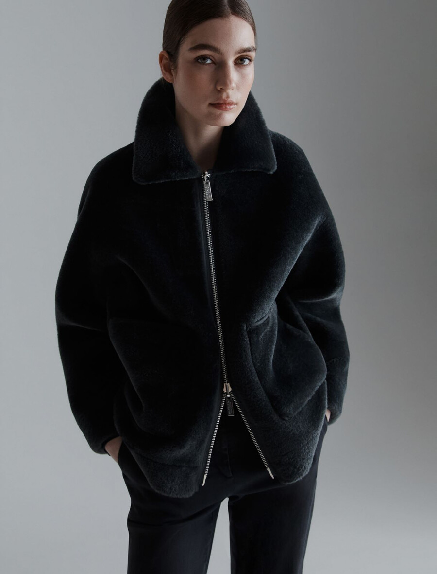 wendbare cocoon-jacke – dunkelgrau