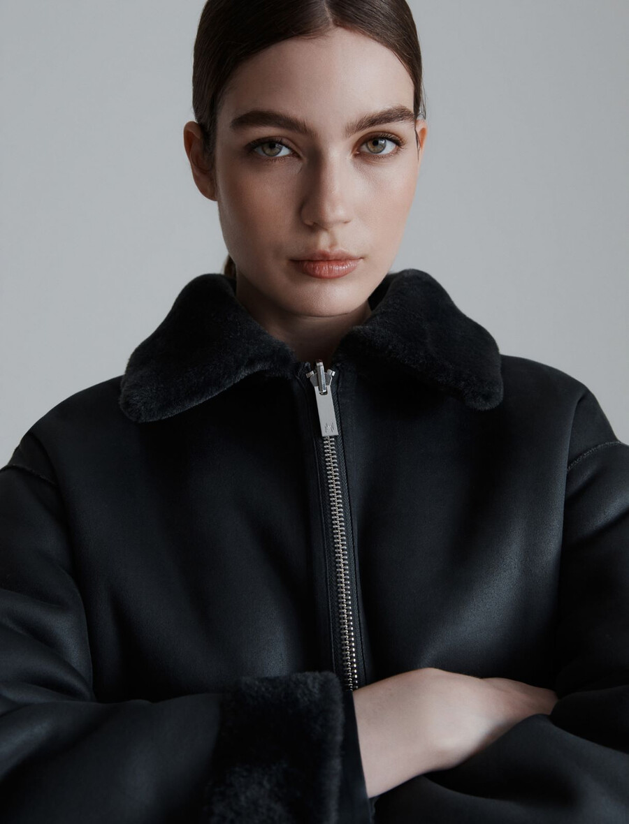 wendbare cocoon-jacke – dunkelgrau