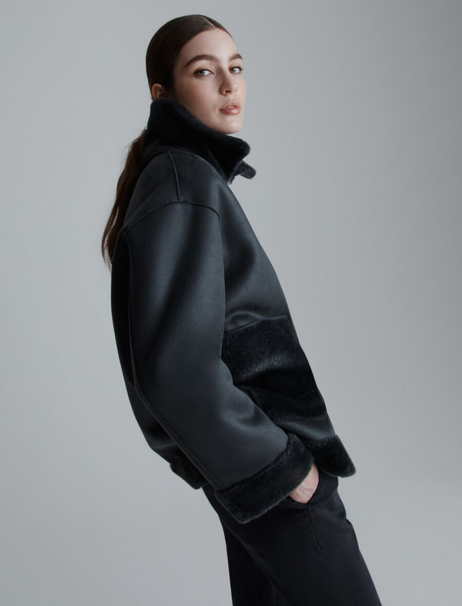 wendbare cocoon-jacke – dunkelgrau