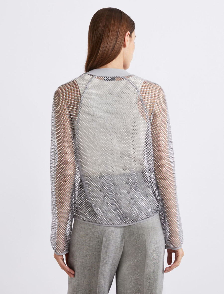 strass-mesh-blousonjacke - grau