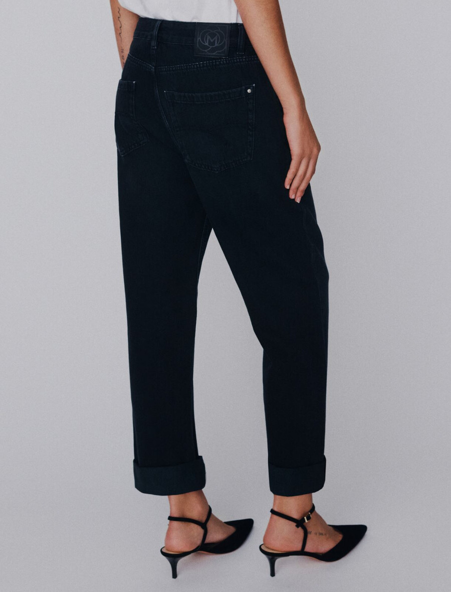 tomboy-jeans aus denim – schwarz
