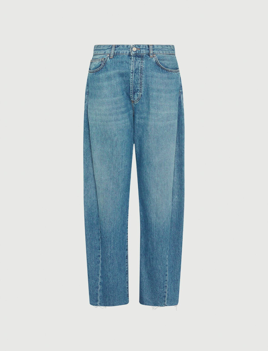 lässige jeans mit weitem bein - delave` blau