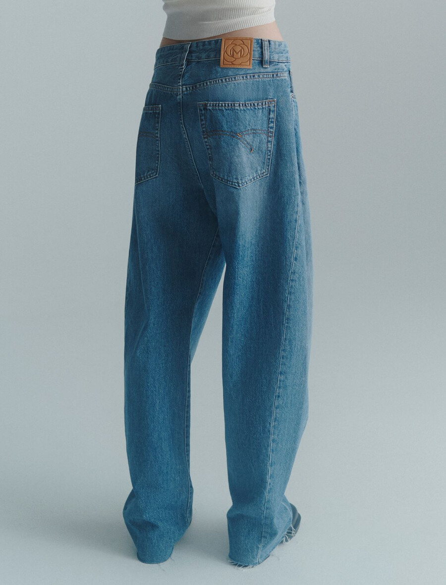 lässige jeans mit weitem bein - delave` blau