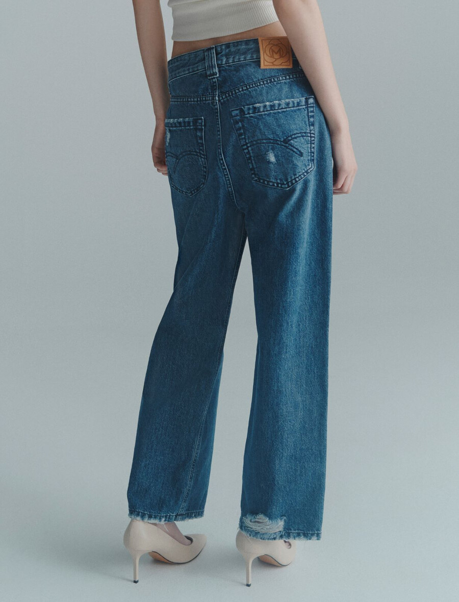 mom-jeans - blaue jeans