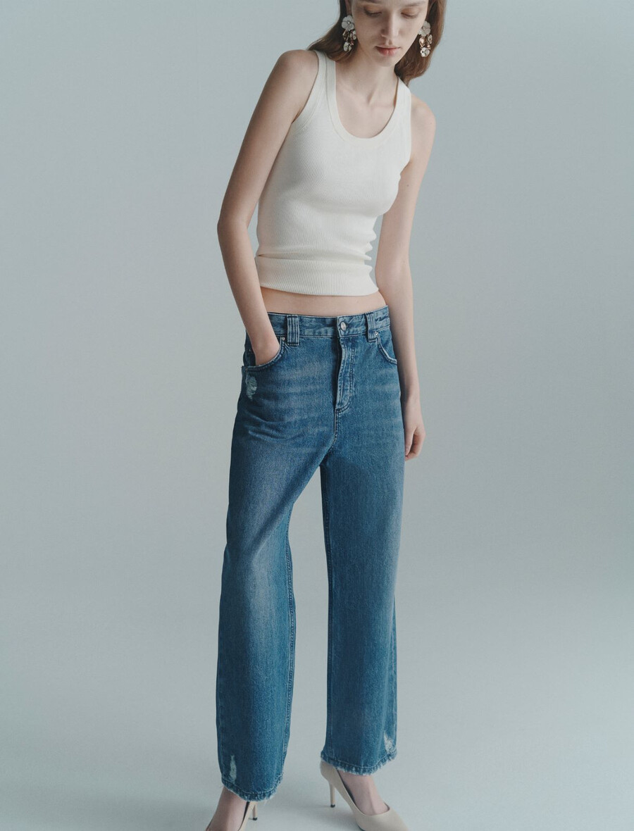 mom-jeans - blaue jeans