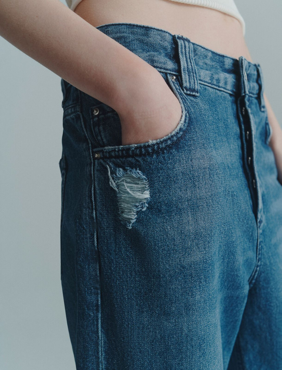 mom-jeans - blaue jeans