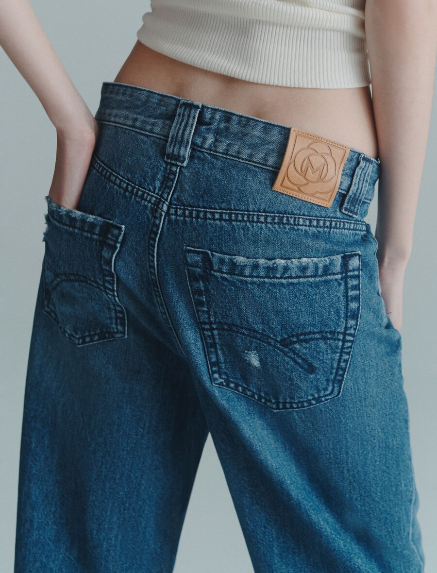 mom-jeans - blaue jeans