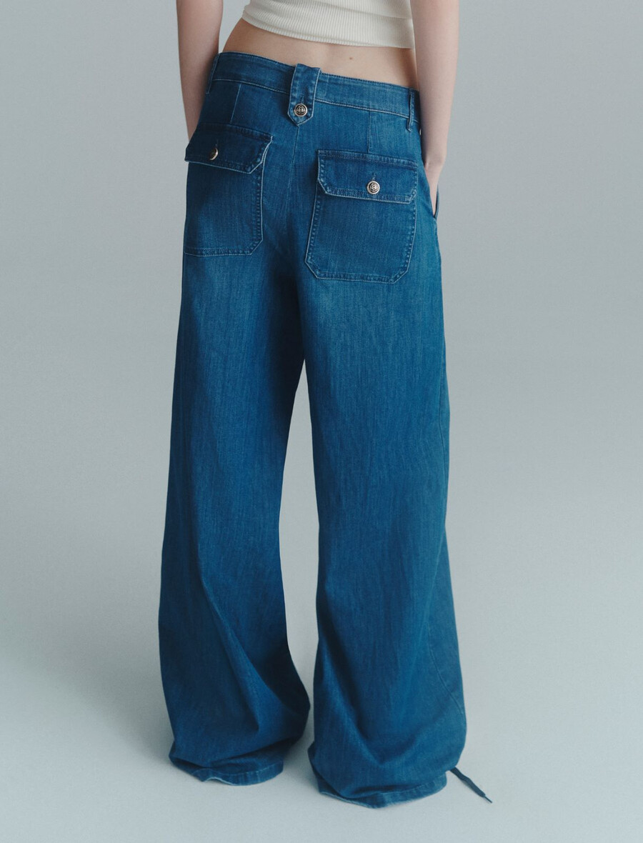 palazzo-jeans - blaue jeans