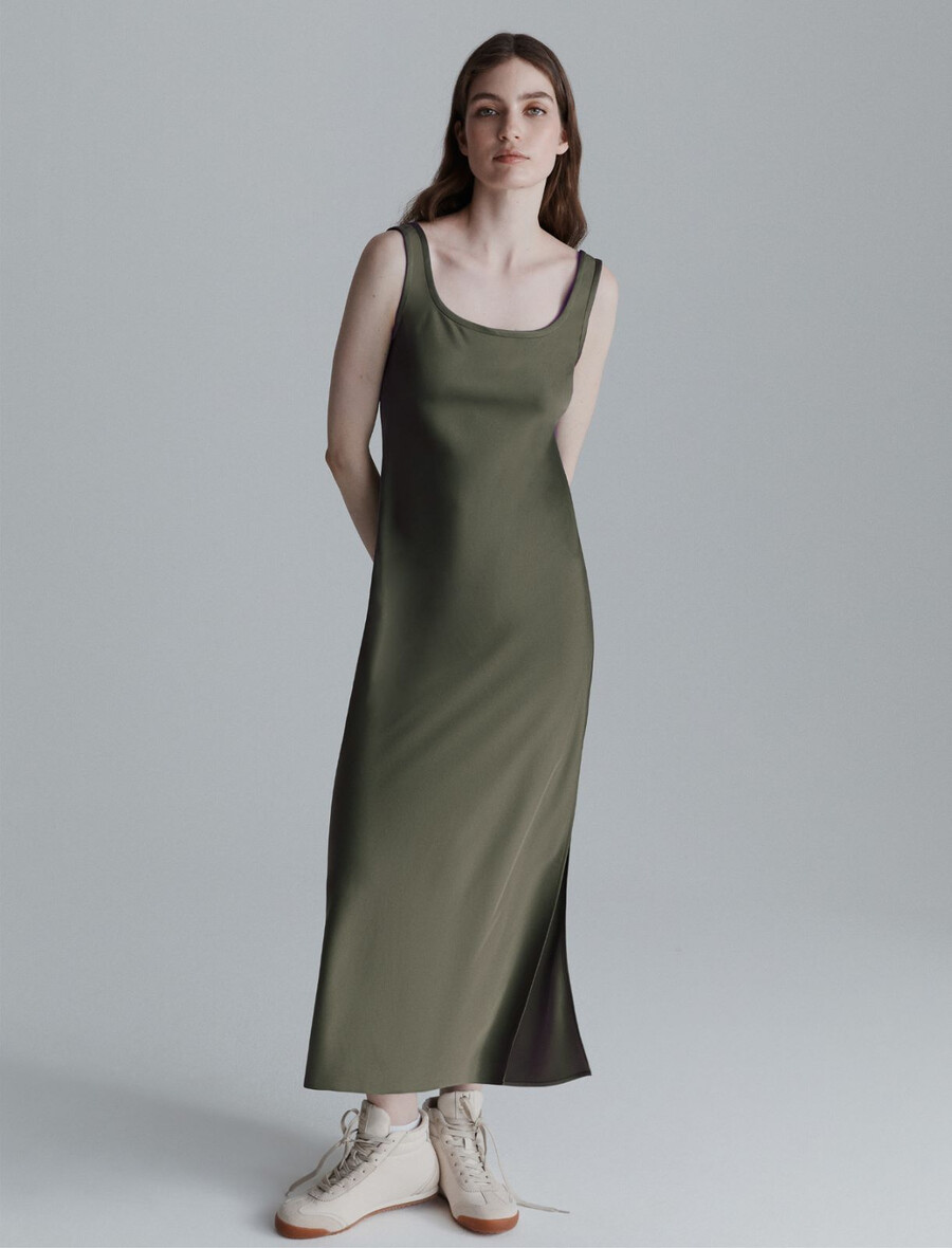 satin-unterkleid – oliv
