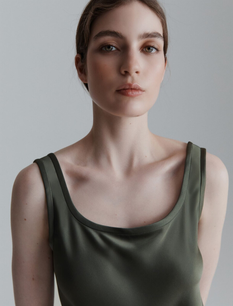 satin-unterkleid – oliv