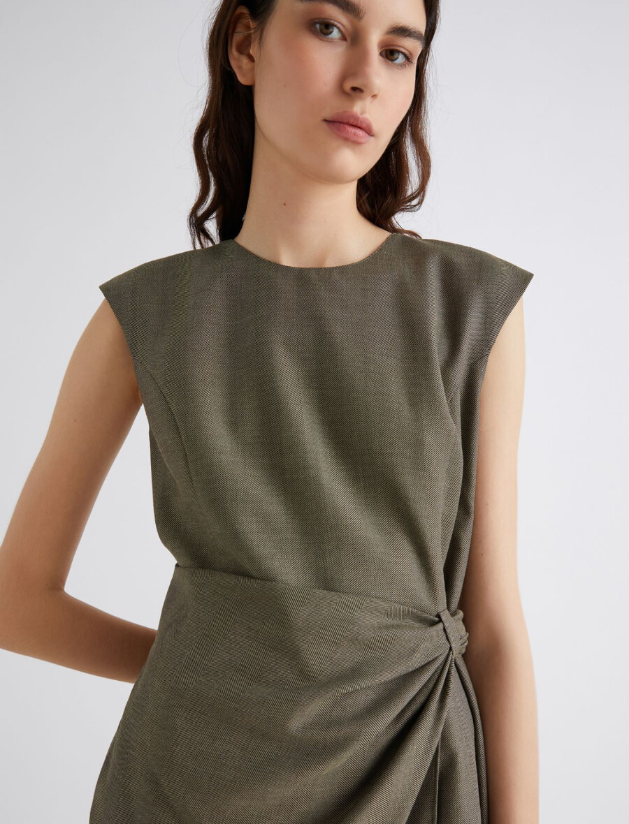 etuikleid aus twill - kaki