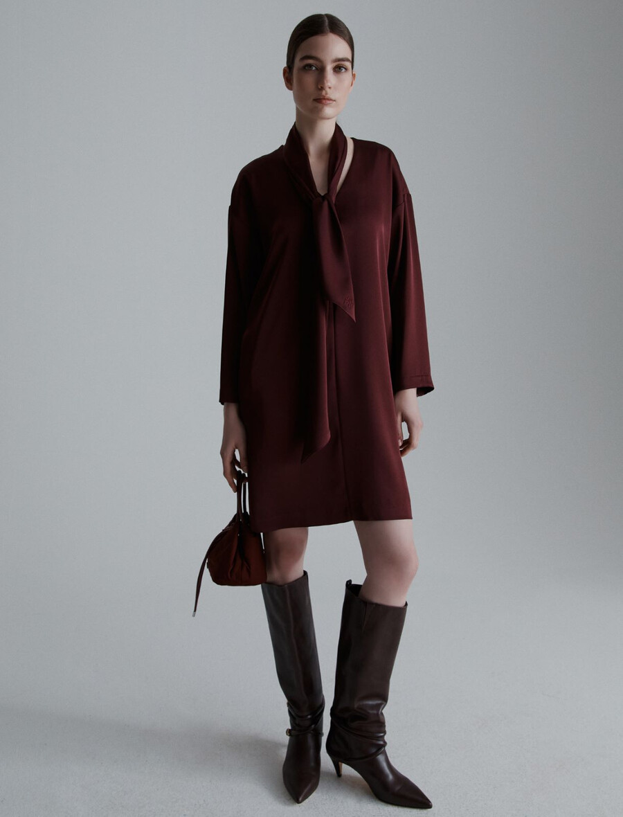 schärpenkleid - bordeaux