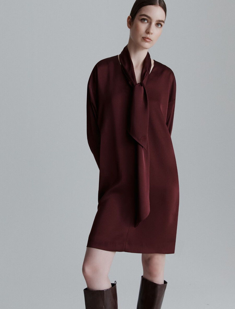 schärpenkleid - bordeaux
