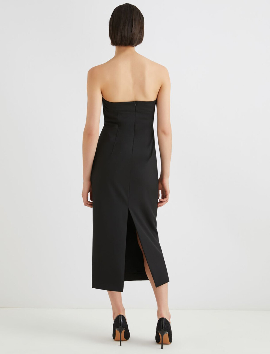 bustierkleid aus stretch-gabardine - schwarz