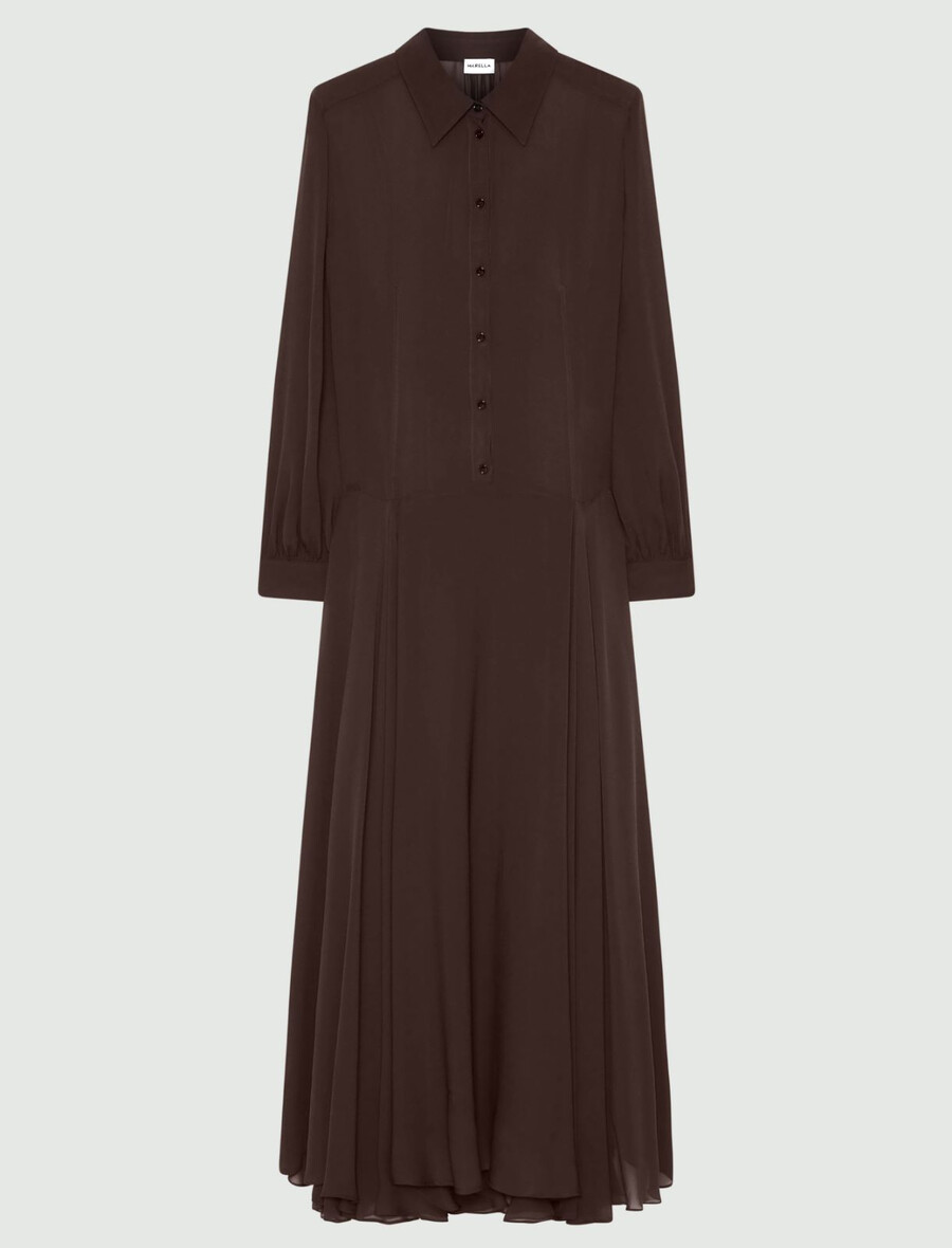 georgette-hemdkleid - braun
