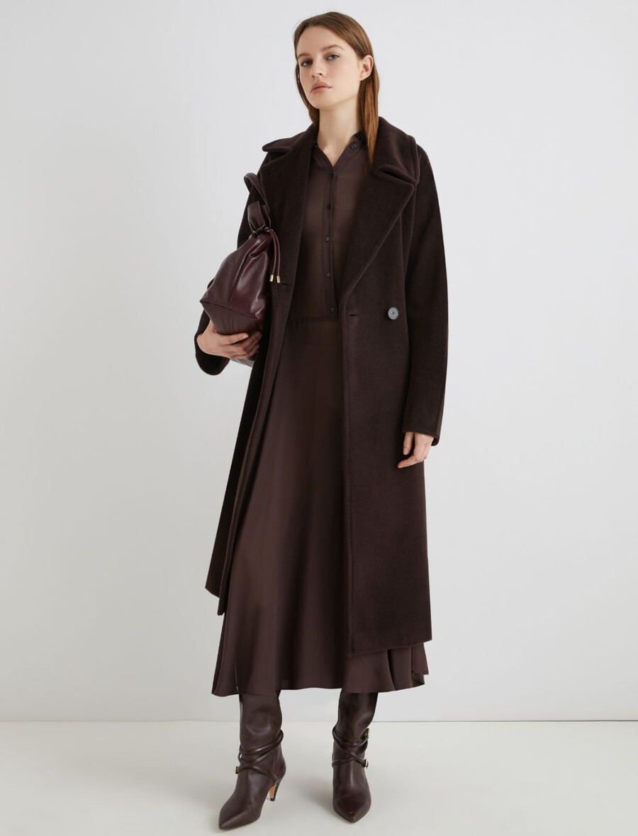 georgette-hemdkleid - braun