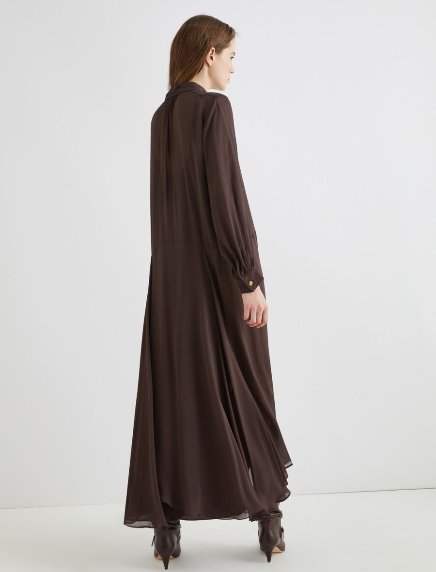 georgette-hemdkleid - braun