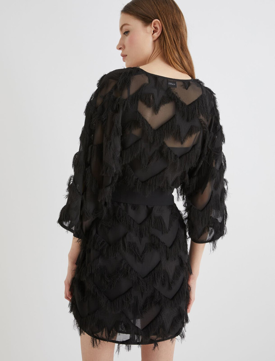 fil-coupé-minikleid - schwarz