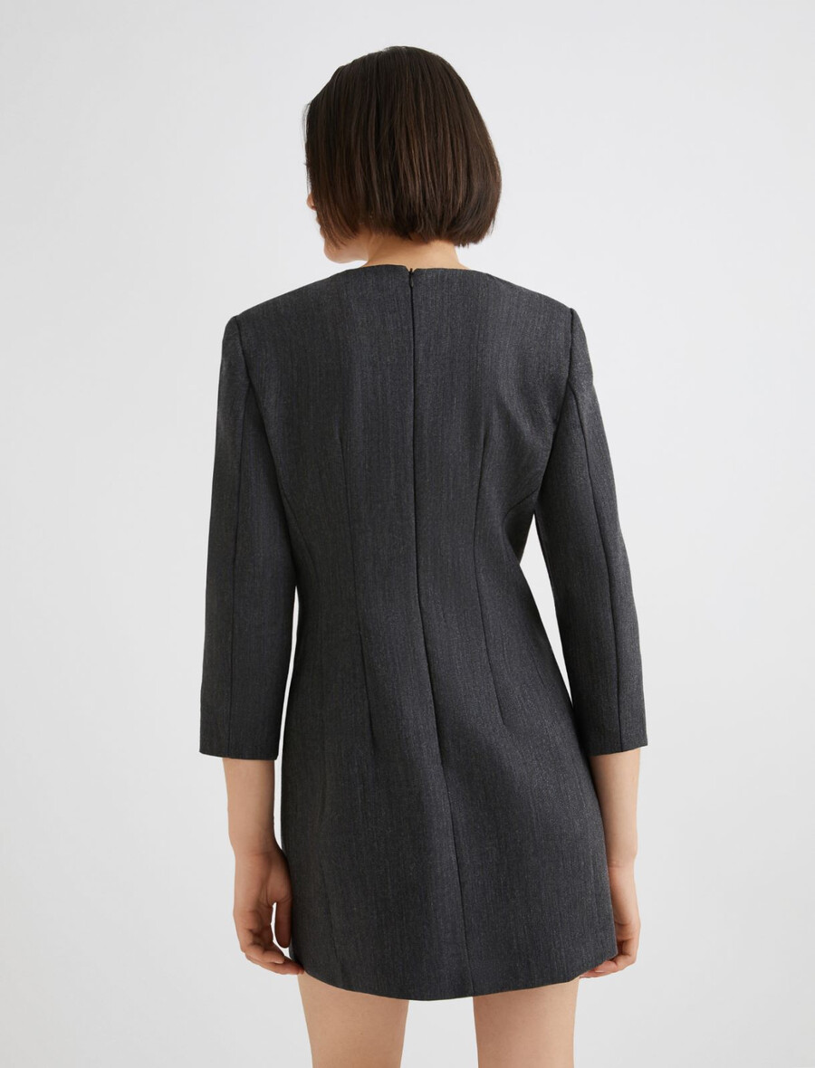 minikleid mit taschen - grau