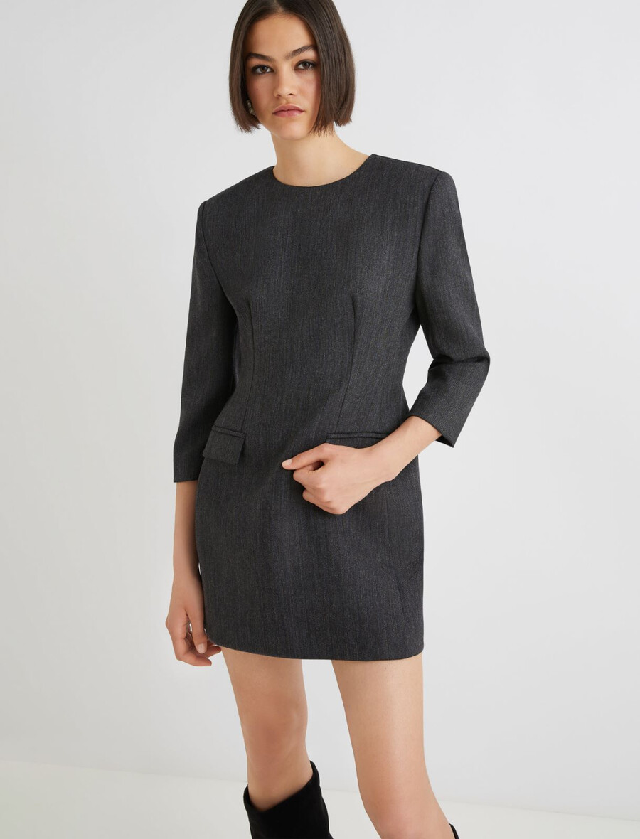 minikleid mit taschen - grau