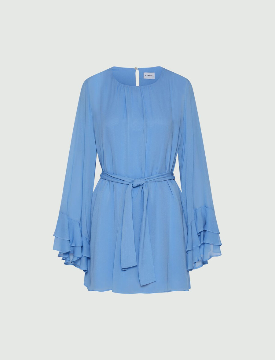 kleid aus viskose-georgette – hellblau