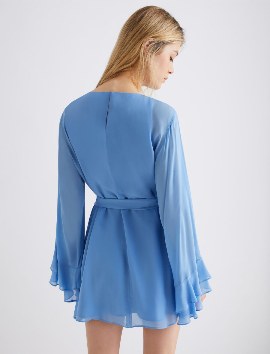 kleid aus viskose-georgette – hellblau