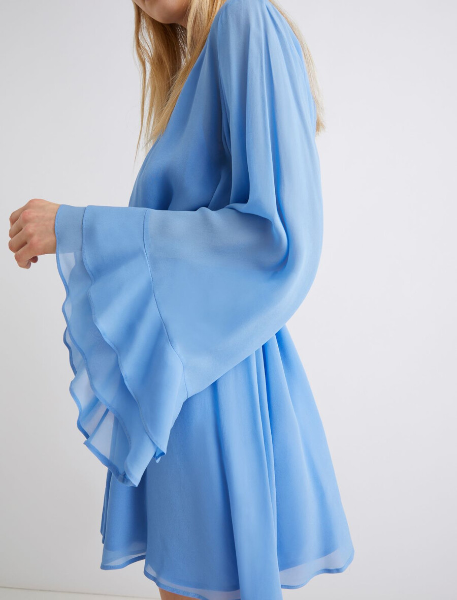 kleid aus viskose-georgette – hellblau