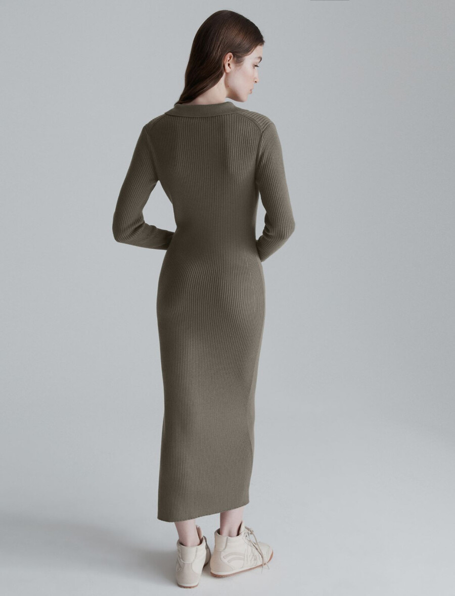 polokleid aus reiner wolle – oliv