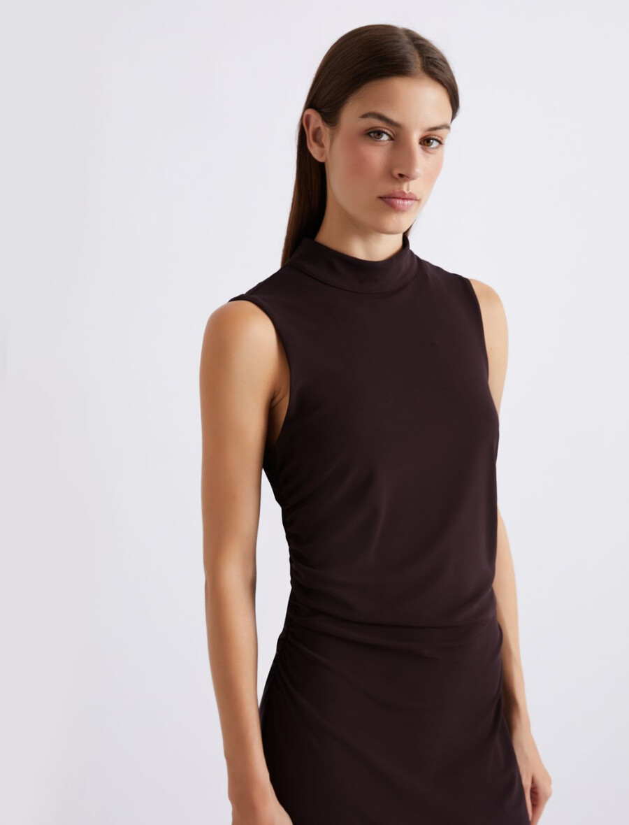 Ärmelloses jerseykleid – dunkelviolett