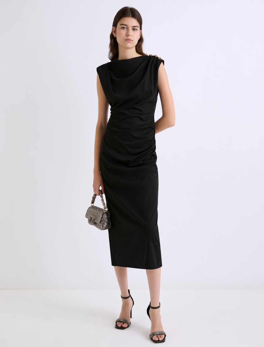 figurbetontes jerseykleid – schwarz