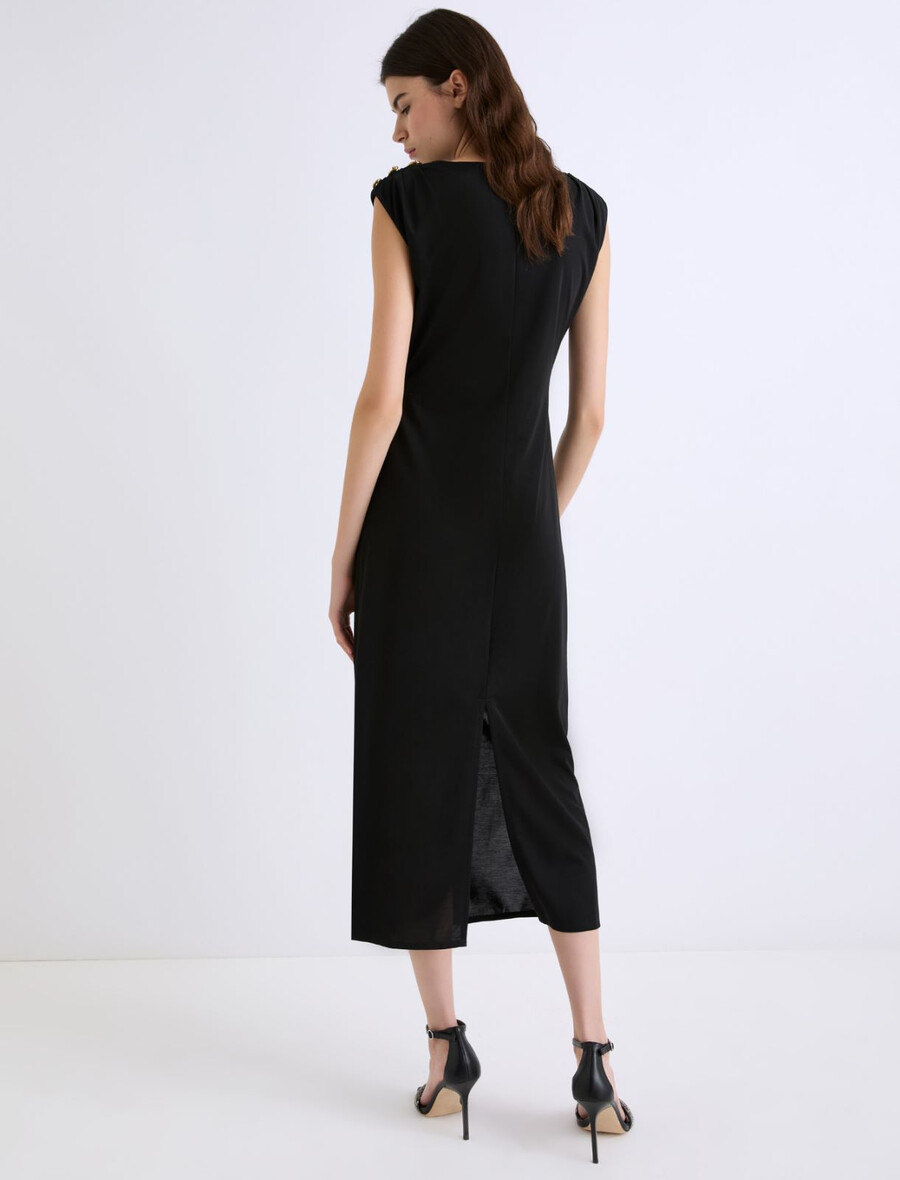 figurbetontes jerseykleid – schwarz