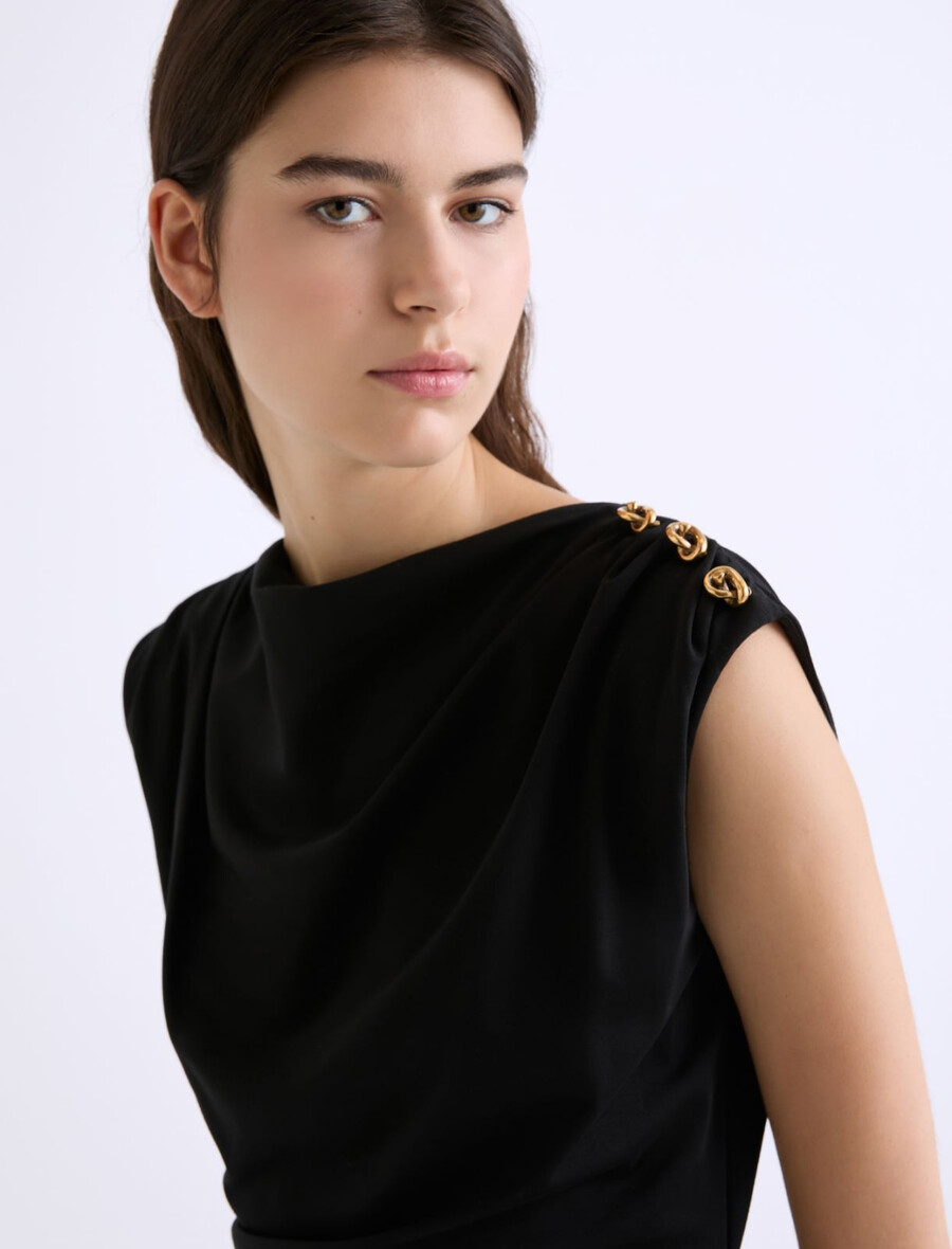 figurbetontes jerseykleid – schwarz