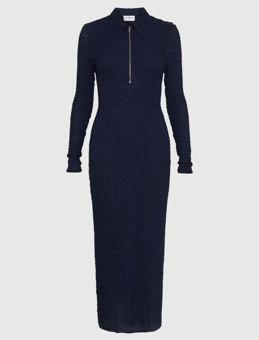 langes polokleid - marineblau