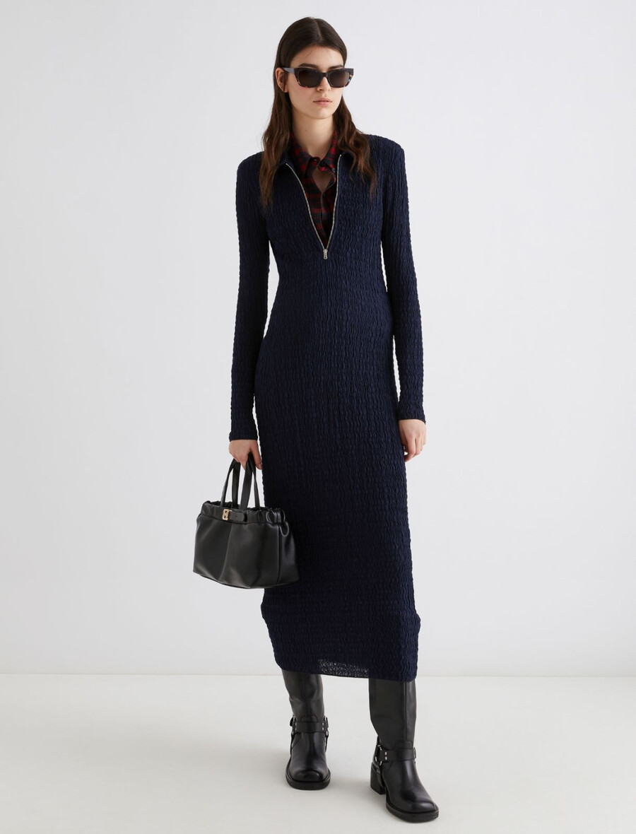 langes polokleid - marineblau