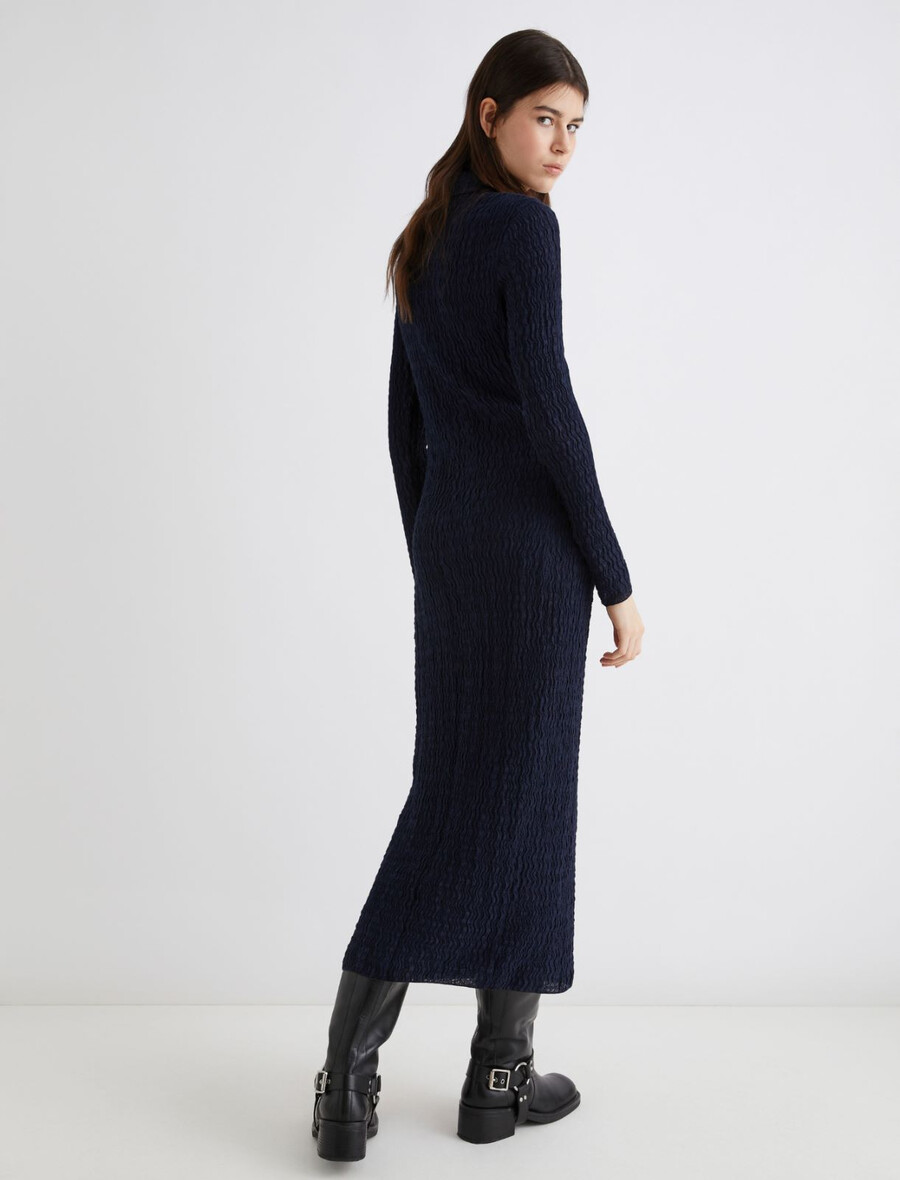 langes polokleid - marineblau