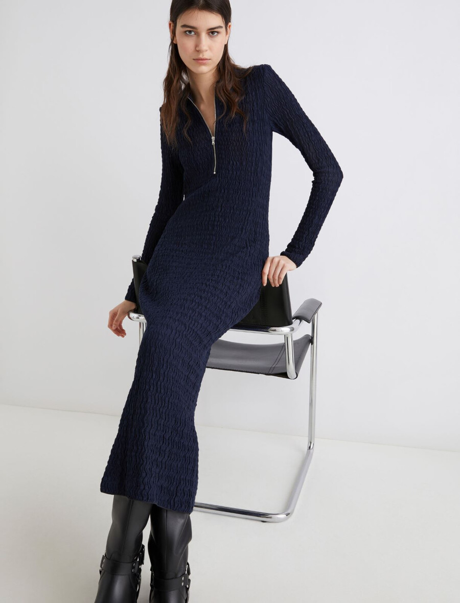 langes polokleid - marineblau