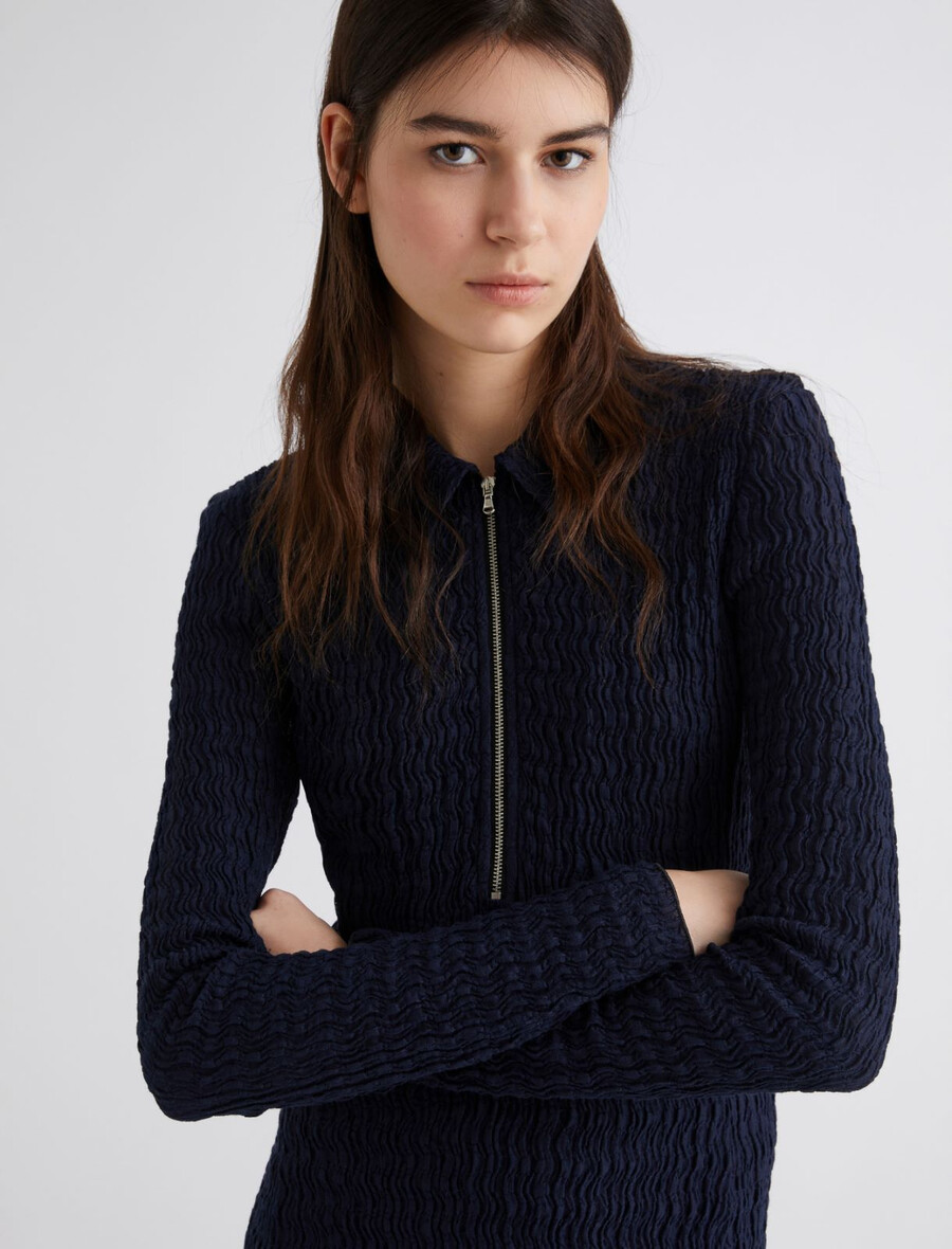 langes polokleid - marineblau