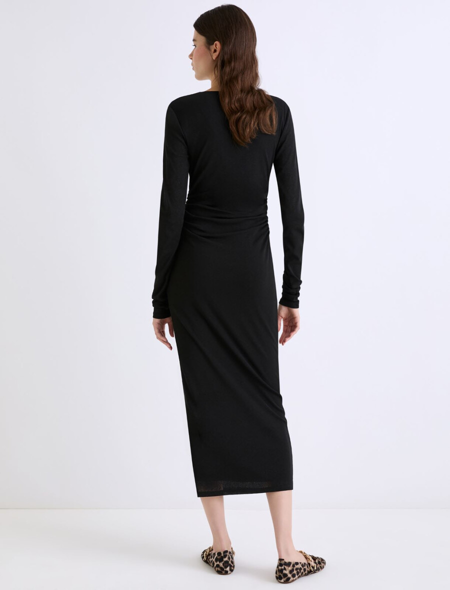 langes jerseykleid - schwarz