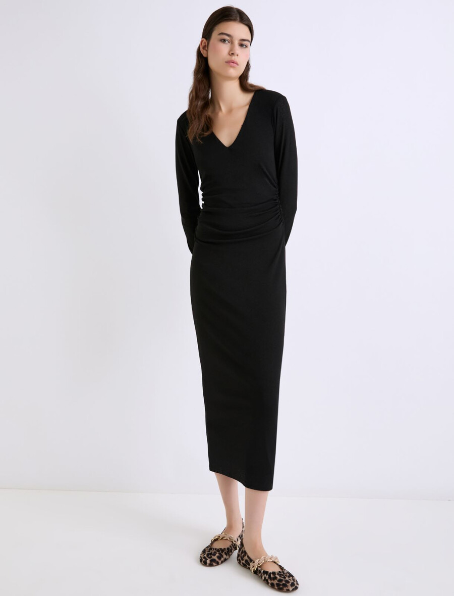langes jerseykleid - schwarz